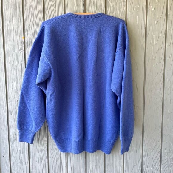 VTG Pringle of Scotland Periwinkle Wool Golf Sweater Men’s L XL Made in Scotland - Picture 8 of 9